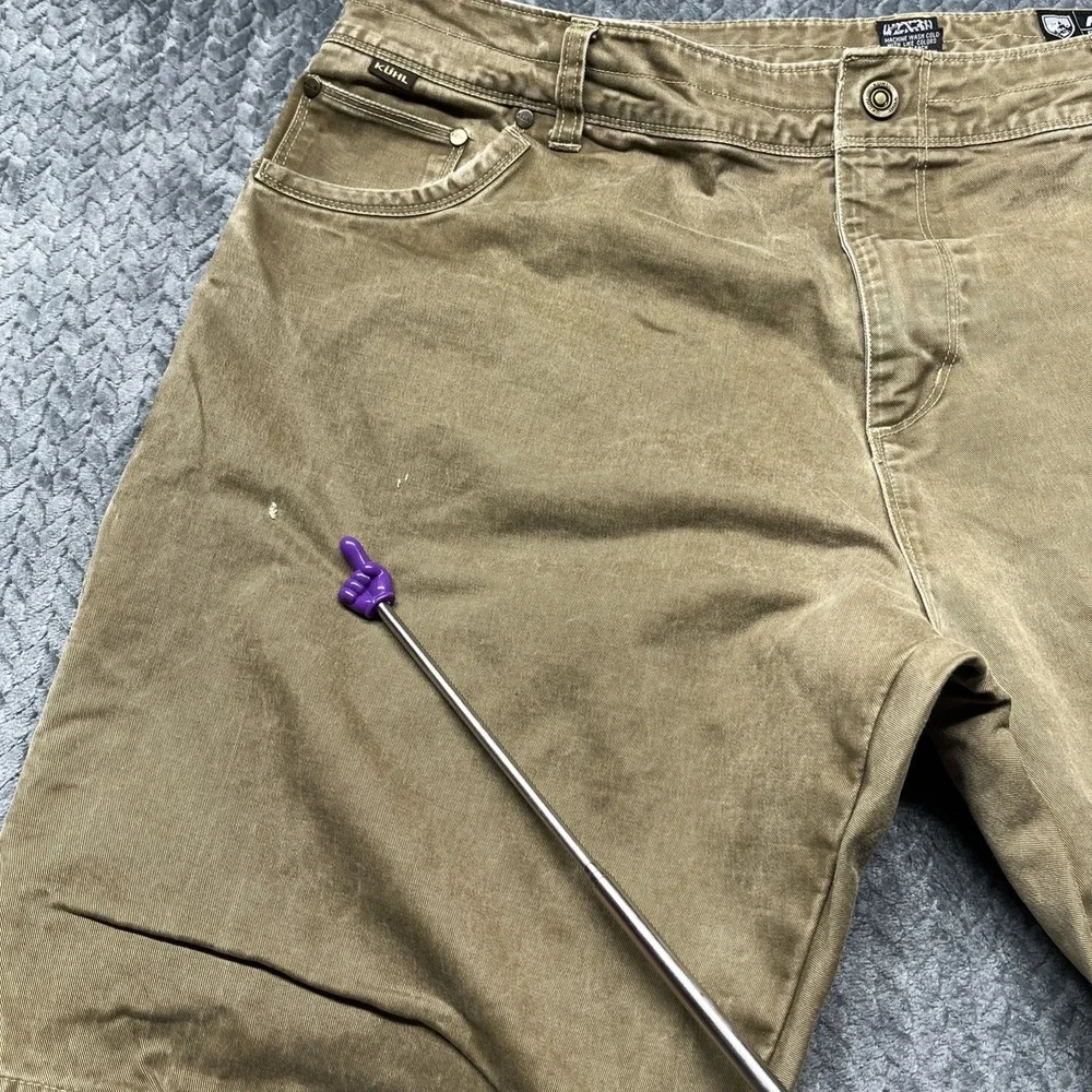 KUHL Rydr Pants Men's Size 42X30.5 Khaki Tan‎ Patina Dye Outdoors Workwear - Picture 13 of 16